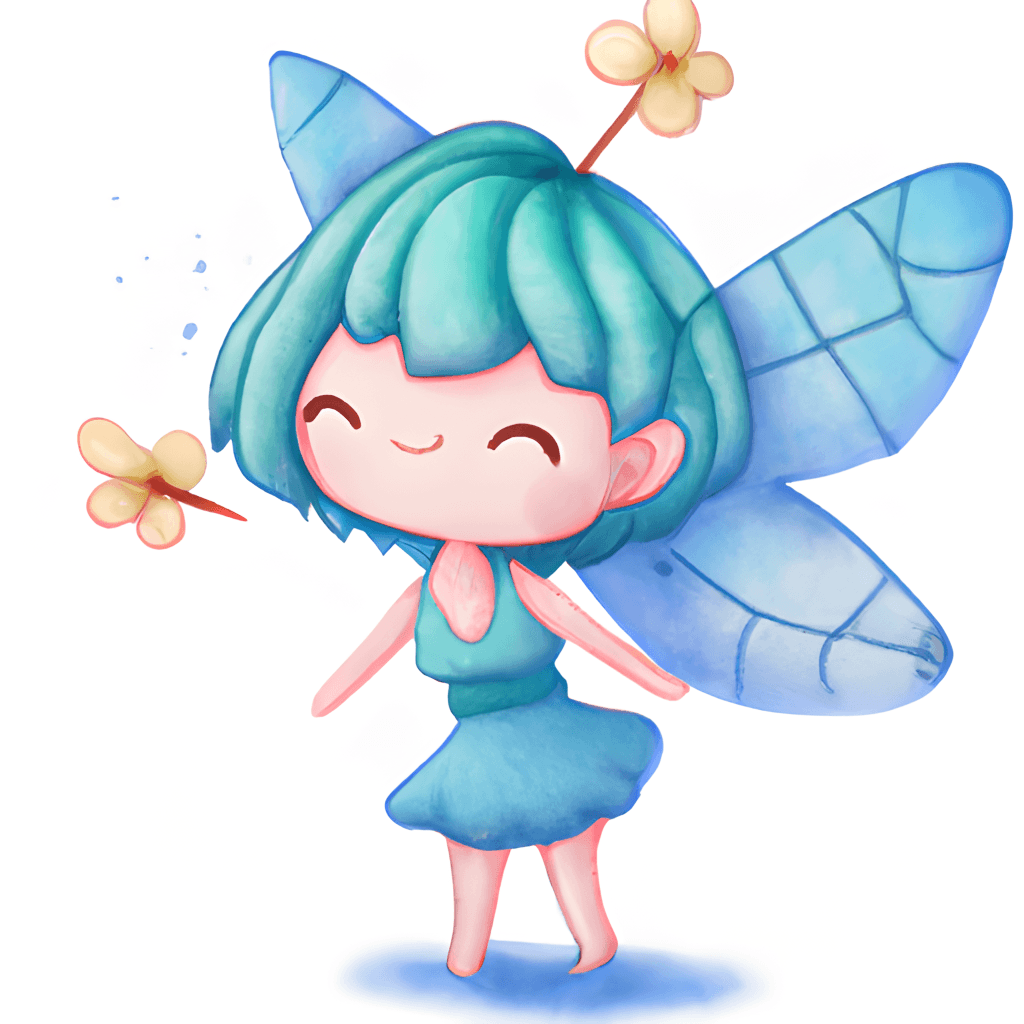 Cute Blue Winged Fairy Clipart · Creative Fabrica
