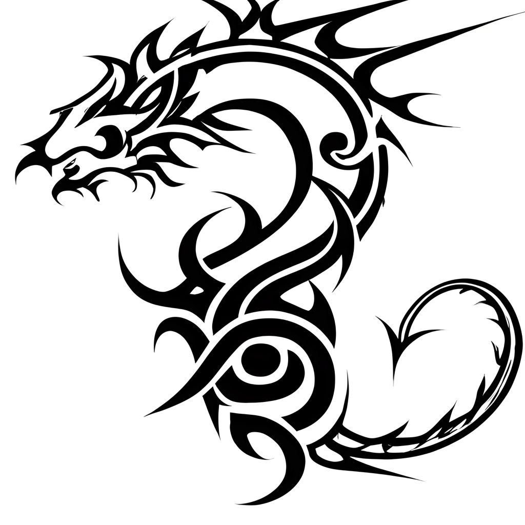 Dragon Tattoo Black Graphic · Creative Fabrica