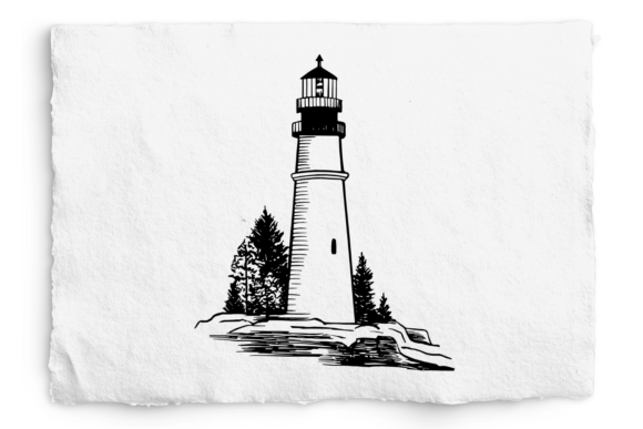 Premium Photo  Hand drawn in watercolor and ink lighthouse