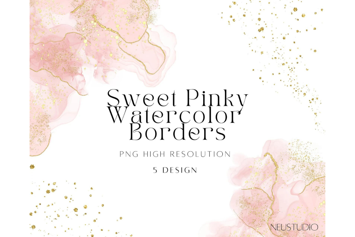 Watercolor Border Frame PNG Clipart Graphic by NEUSTUDIO · Creative Fabrica