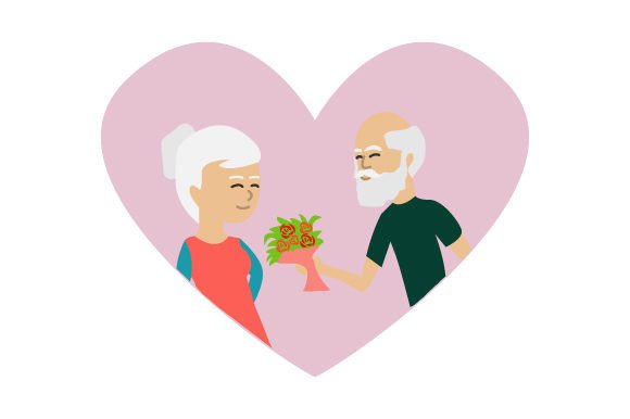 funny old couple in love