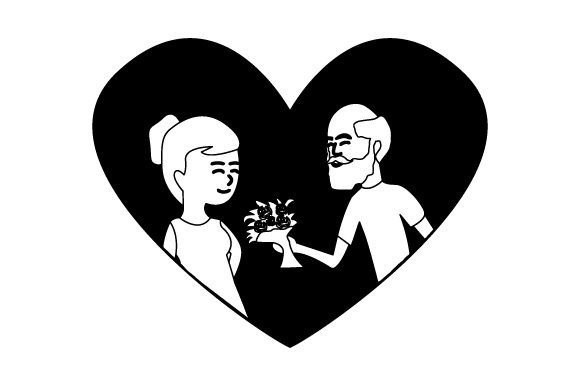 old couple kissing silhouette