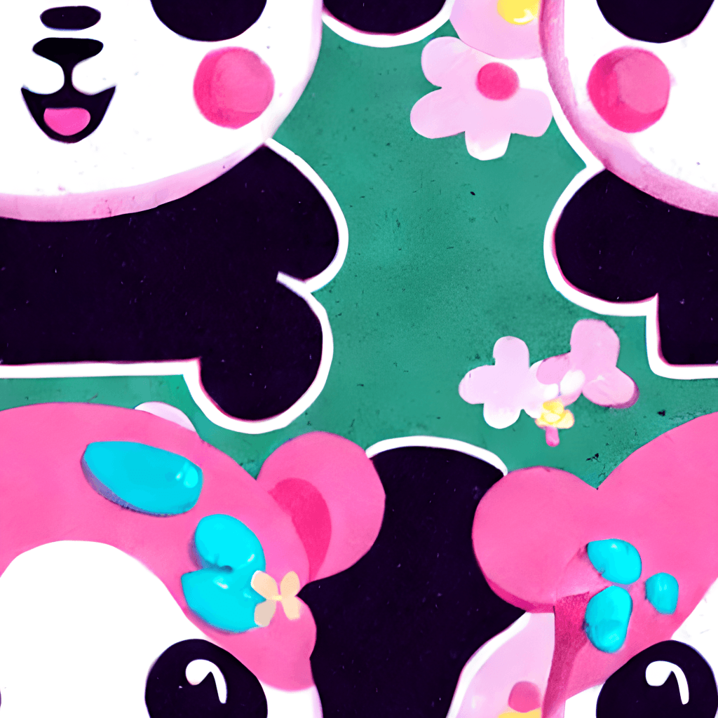 Melancia Kawaii Chibi dos desenhos animados de panda · Creative Fabrica