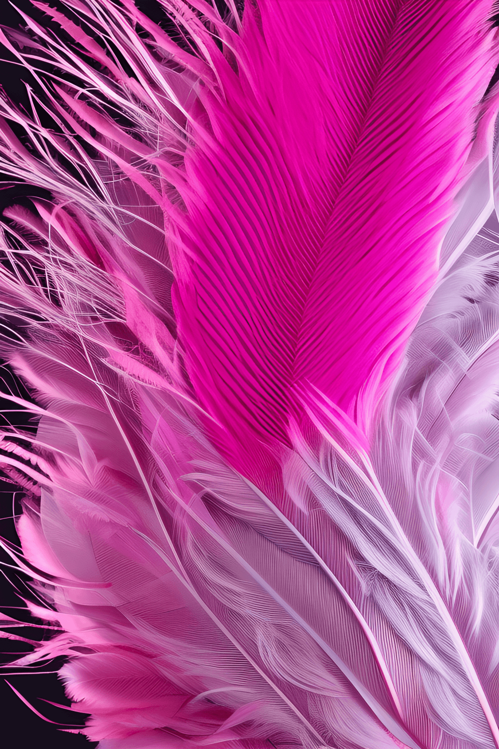 Piume rosa ordinate per display a colori · Creative Fabrica