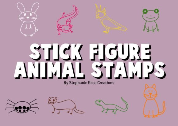 Procreate Animal Stick Figure Stamps Graphic by Stephanie Rose Creations ·  Creative Fabrica