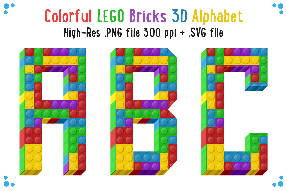 Lego Bricks 3D Alphabet Graphic by Sunari Design · Creative Fabrica