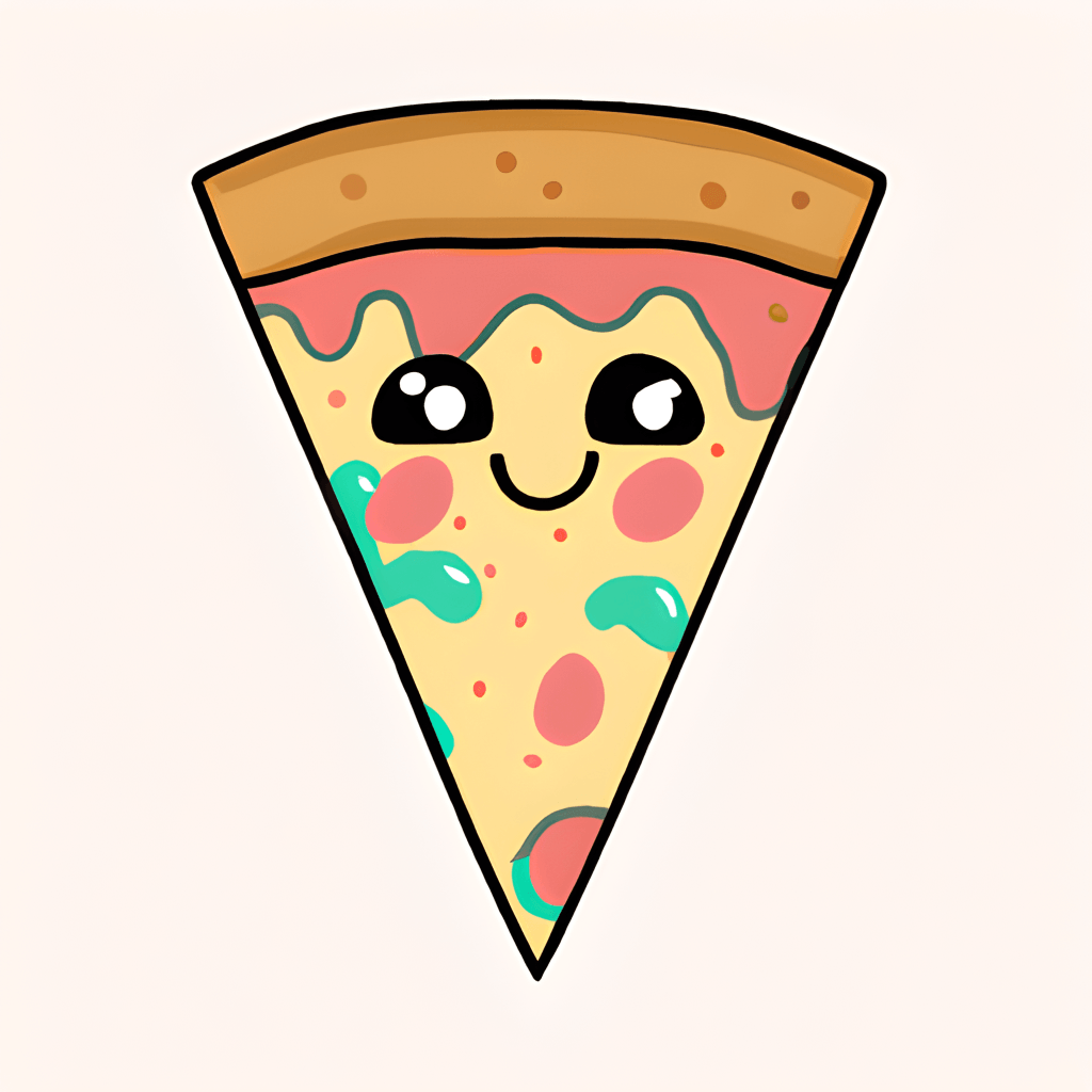 Kawaii Pizza Slice Graphic · Creative Fabrica