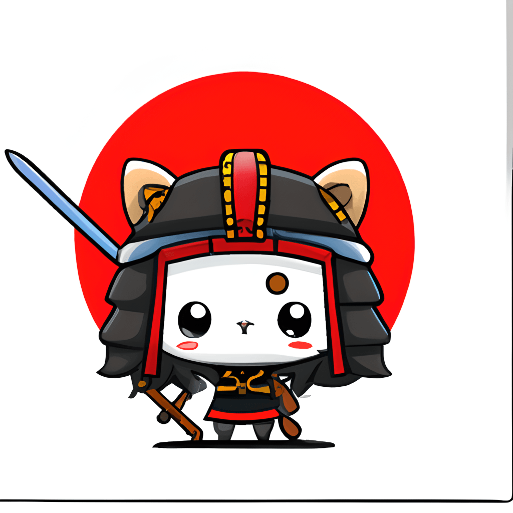 Japanese Samurai Warrior Kitten Kawaii Chibi · Creative Fabrica