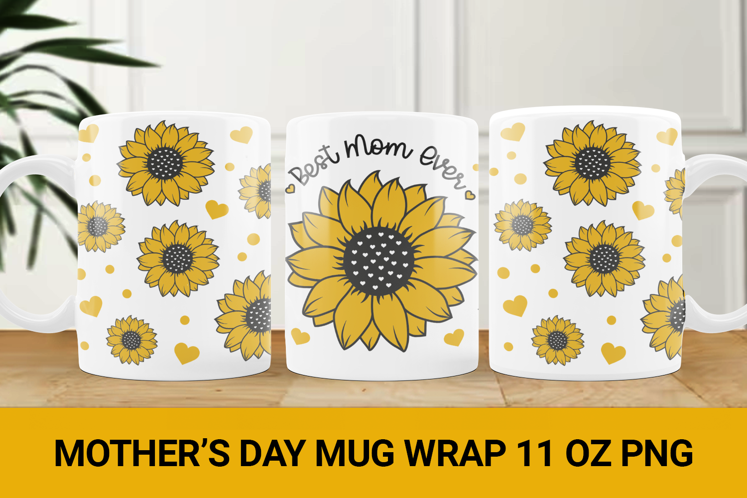 World's Best Mom - flowers mug, cup wrap sublimation design