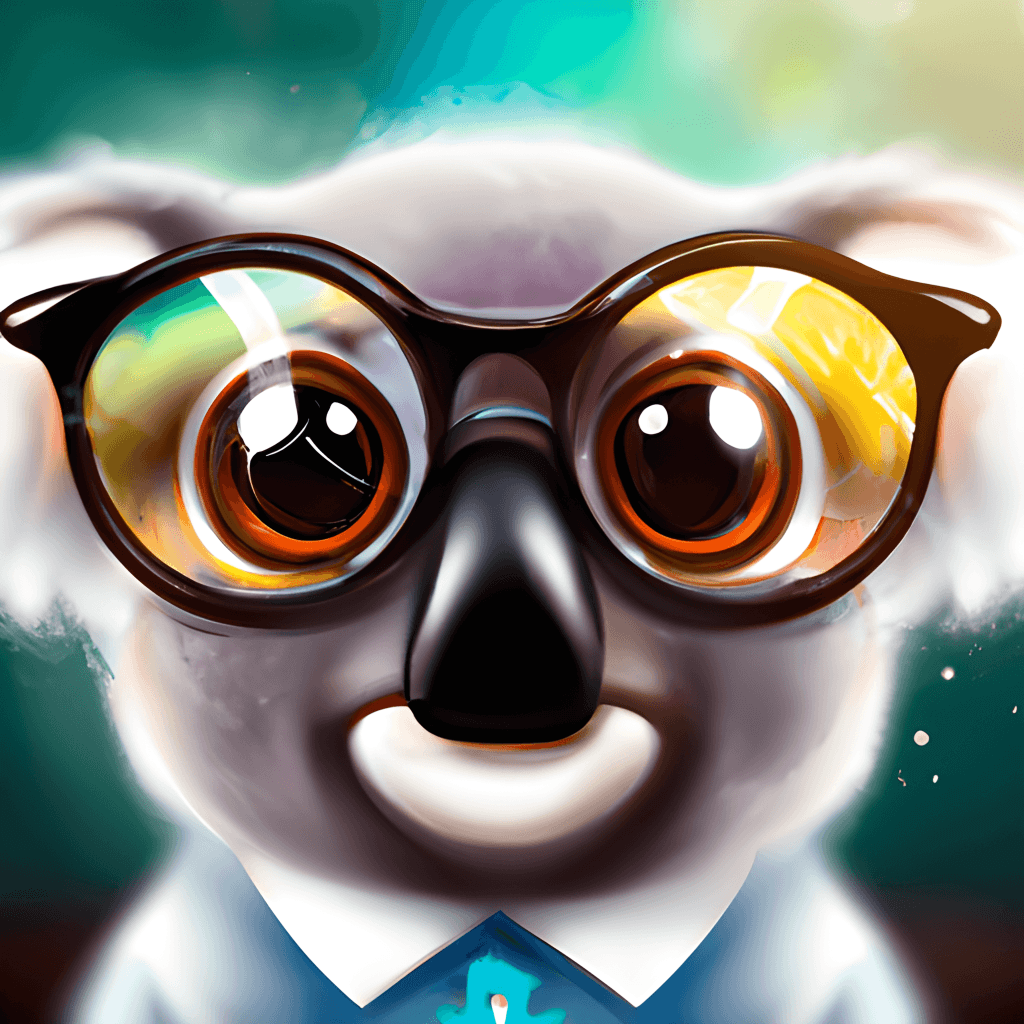 Portrait of a Koala with Glasses and Wearing Clothes Flat Icons ...