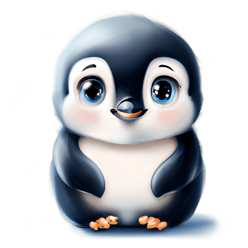 Bezaubernde, glückliche weibliche Pinguin-Grafik · Creative Fabrica