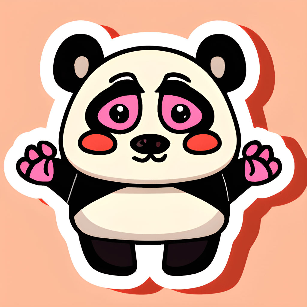 Cute Panda Sticker Cartoon Kawaii · Creative Fabrica