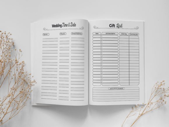 Downloadable Wedding Planner, 100 Pages Canva Editable Interior