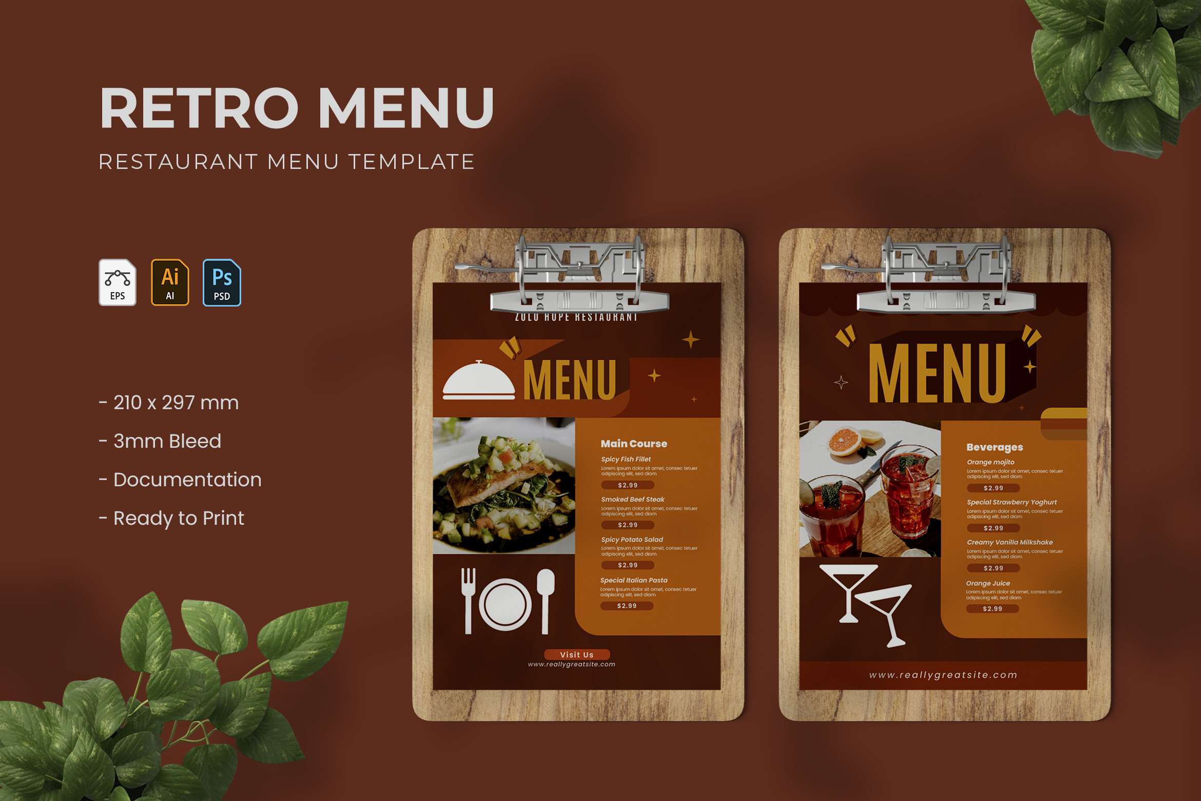 Retro - Menu Graphic by Vunira.Template · Creative Fabrica