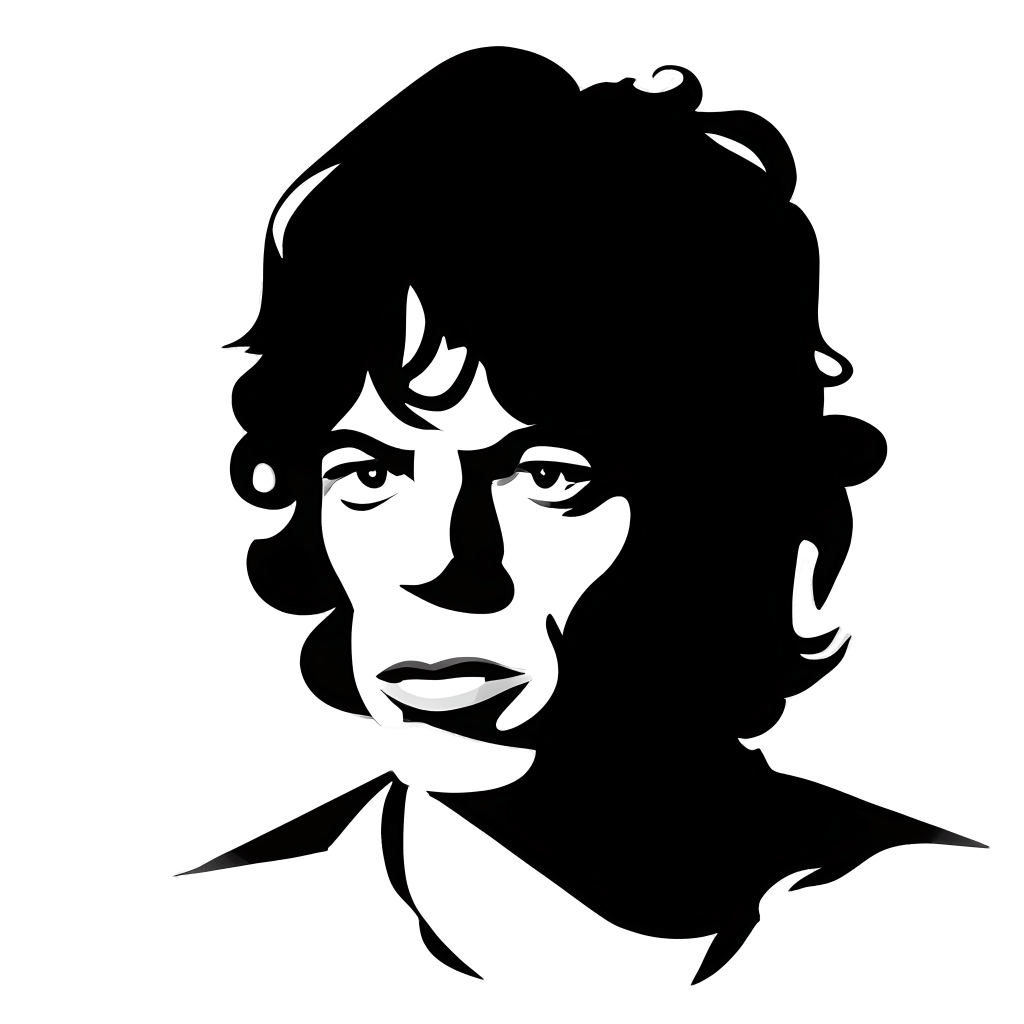 Mick Jagger Minimalist Black and White Silhouette Portrait · Creative ...