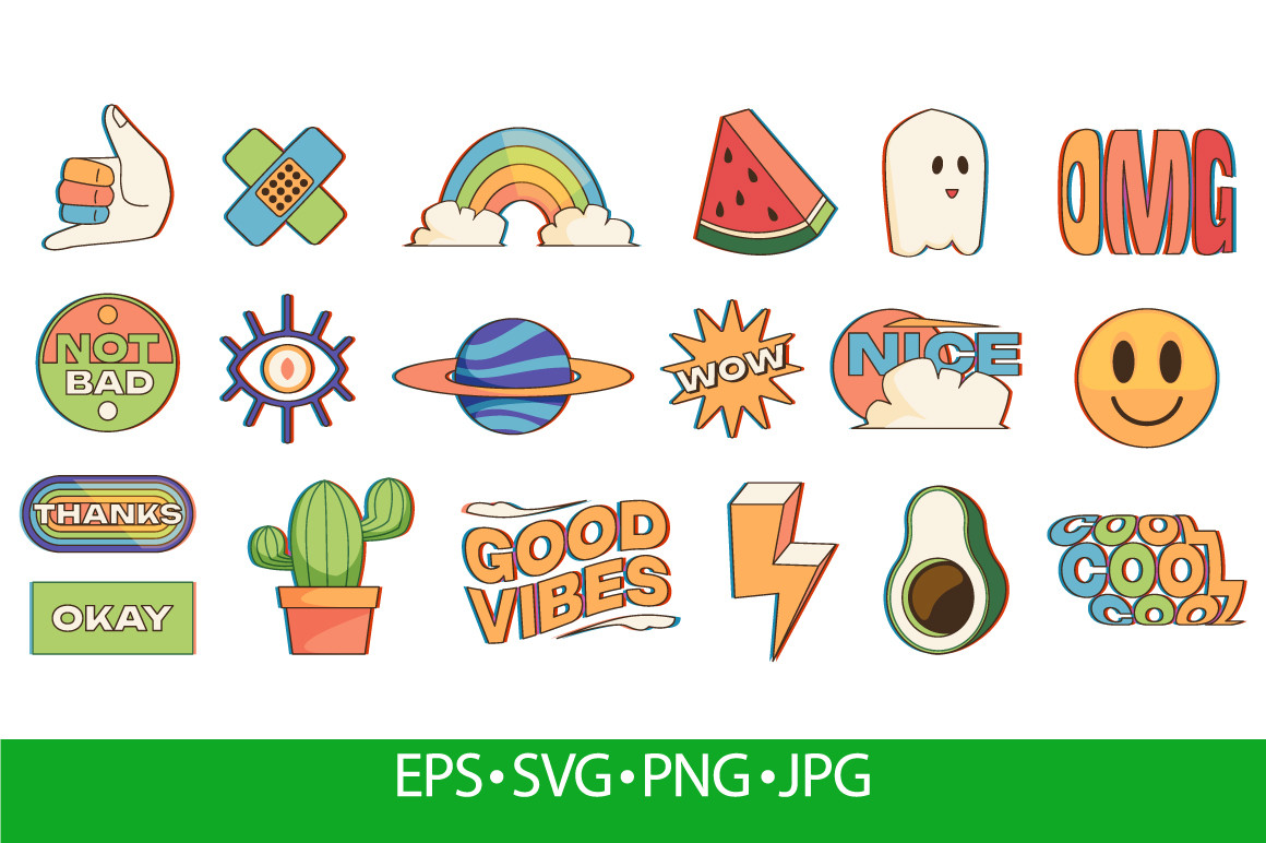 Sticker Collection. Trendy Geometric Graphic by frogella.stock ...