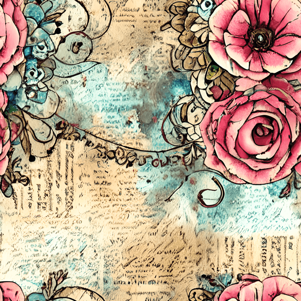 Papier décoratif rétro rafraîchissant avec fond floral – Journal DIY