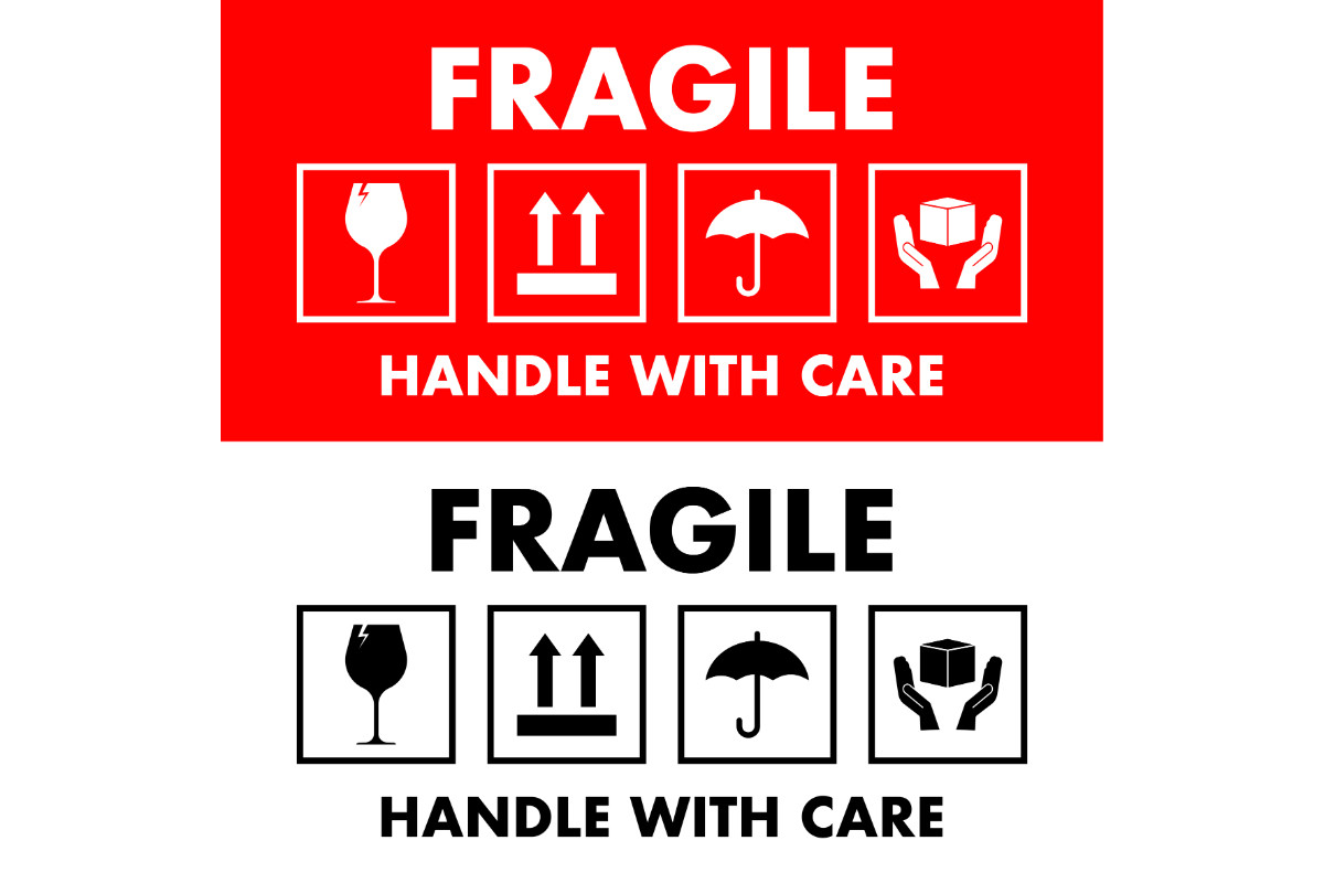 Fragile Red Icon. Handle with Care Sign, Graphic by DG-Studio · Creative  Fabrica