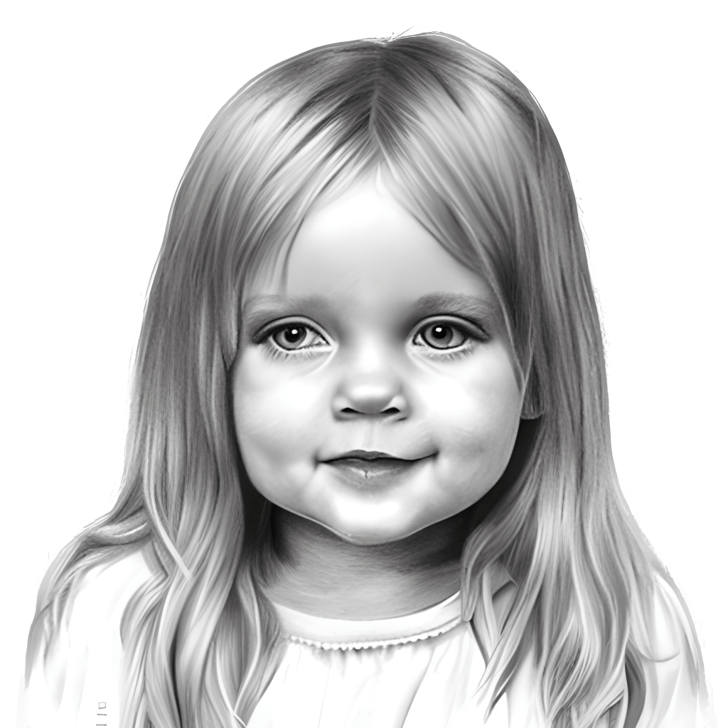 Cute Little Blonde Girl Coloring Page · Creative Fabrica