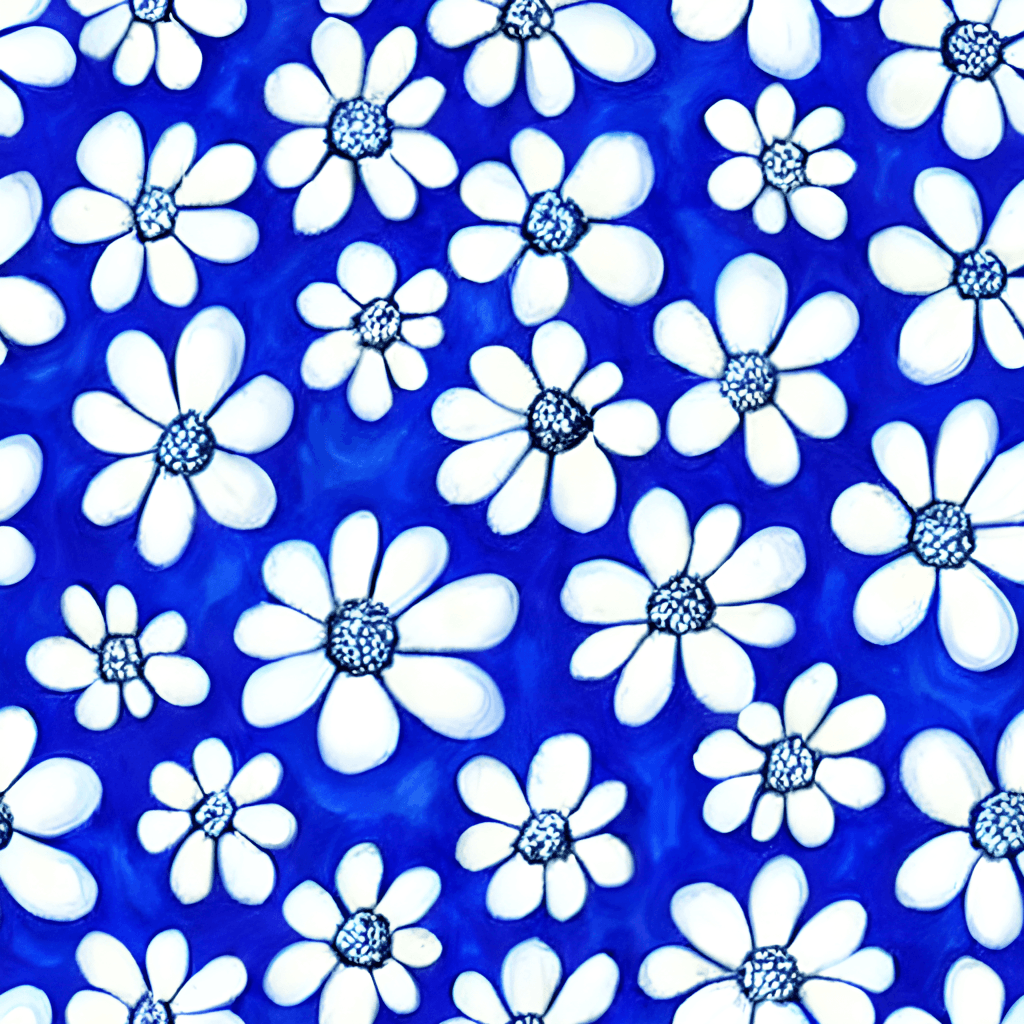 Blue and White Floral Pattern Graphic · Creative Fabrica