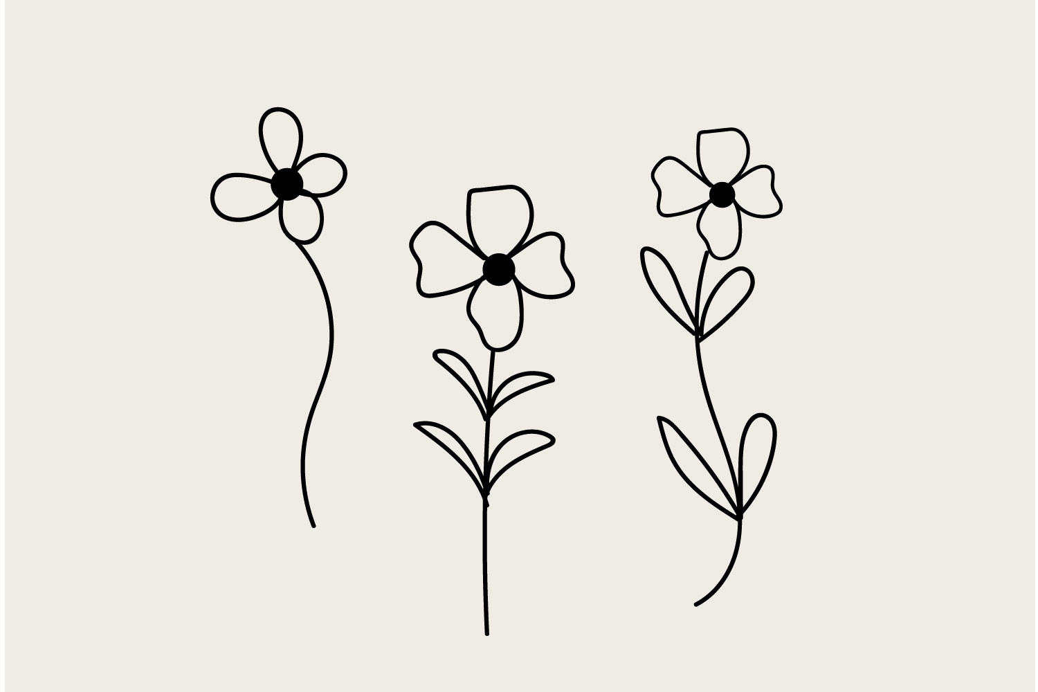 Flower Liner Art Wildflower Graphic by NR COMPANY · Creative Fabrica