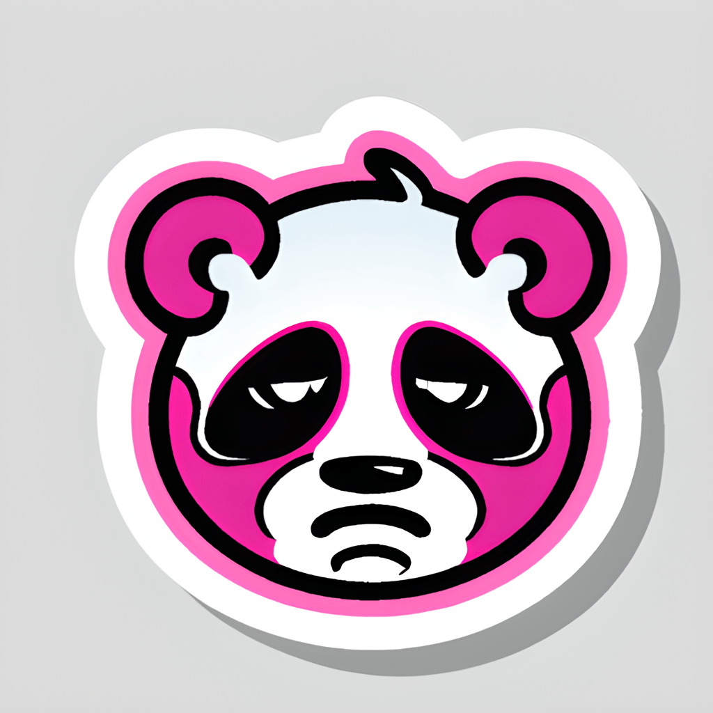 Pink Panda Sticker · Creative Fabrica