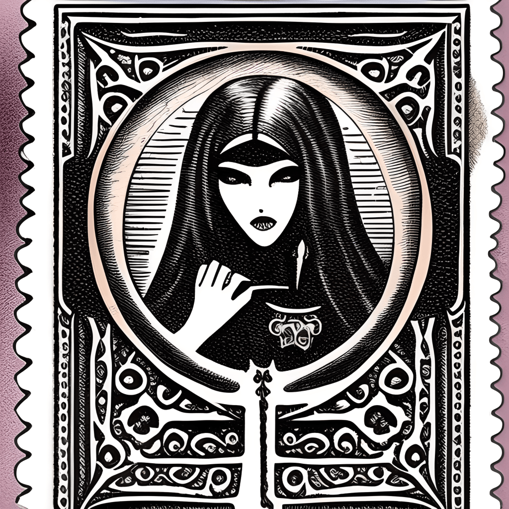 Gothic Whimsical Fantasy Postal Stamp · Creative Fabrica