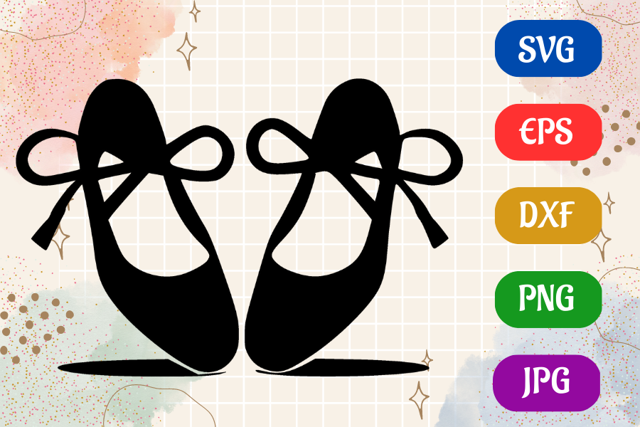 Ballet Shoes, Black Isolated SVG Graphic by Creative Oasis · Creative ...