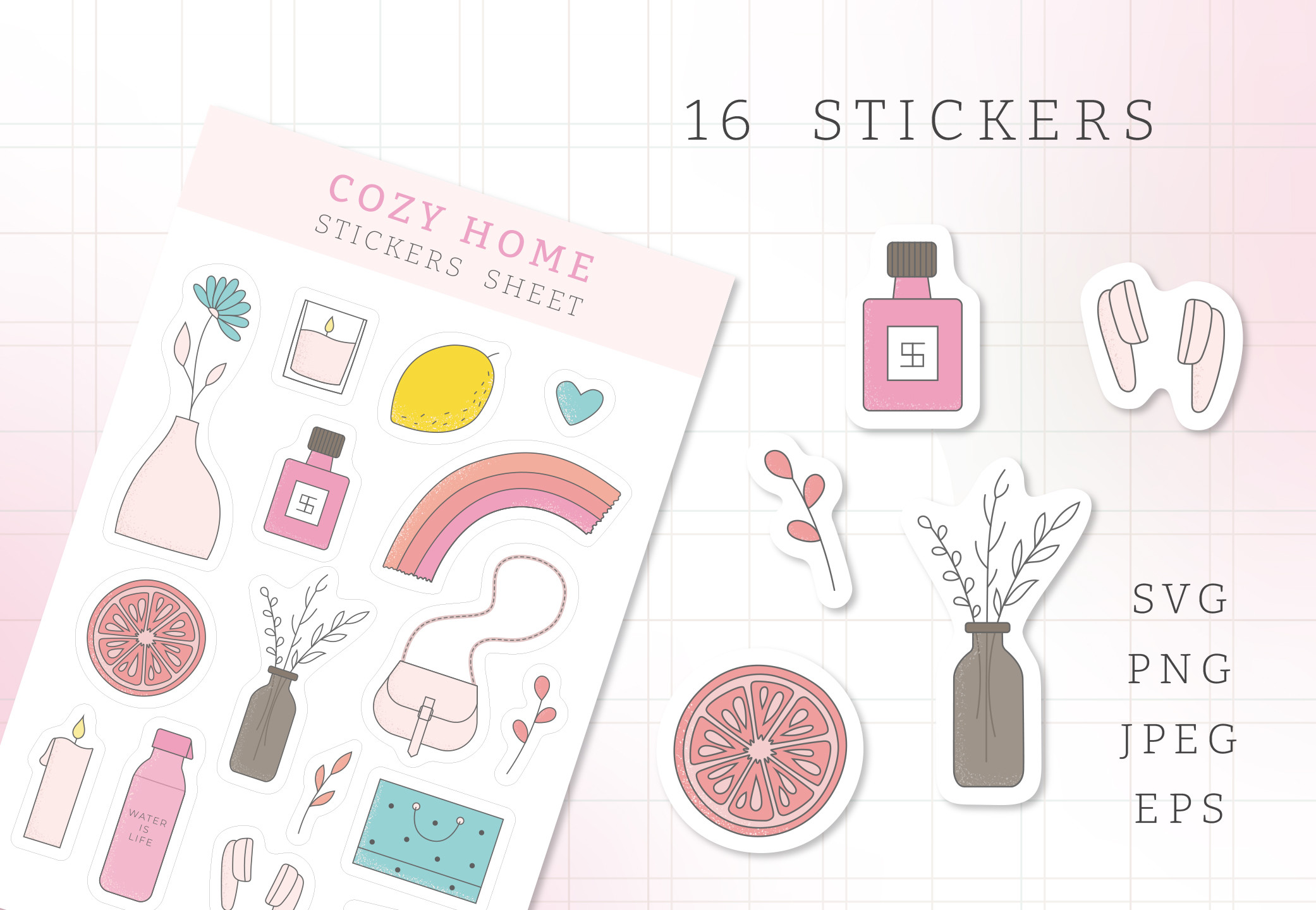 Cute Cozy Sticker Sheet Fall Stickers - So Fontsy