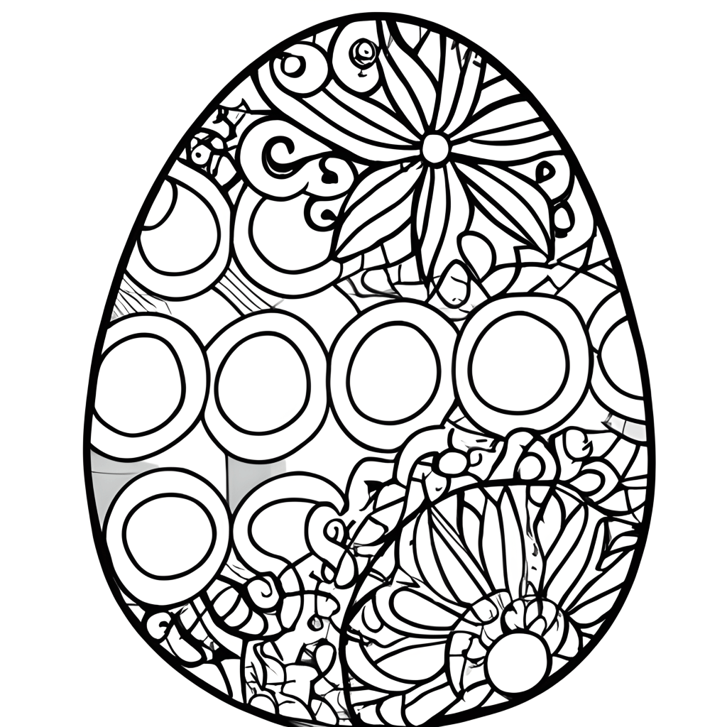 Mandala Easter Egg Coloring Page · Creative Fabrica