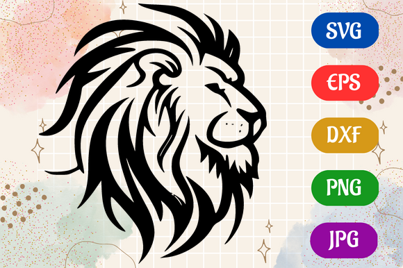Lion Face - Quality DXF Icon Cricut Graphic by Creative Oasis ...