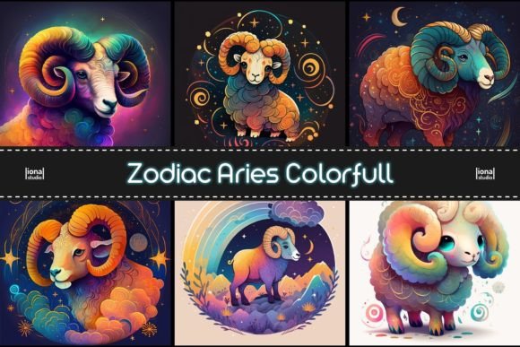 Zodiac Aries Colorfull Background Graphic by lionalstudio · Creative ...
