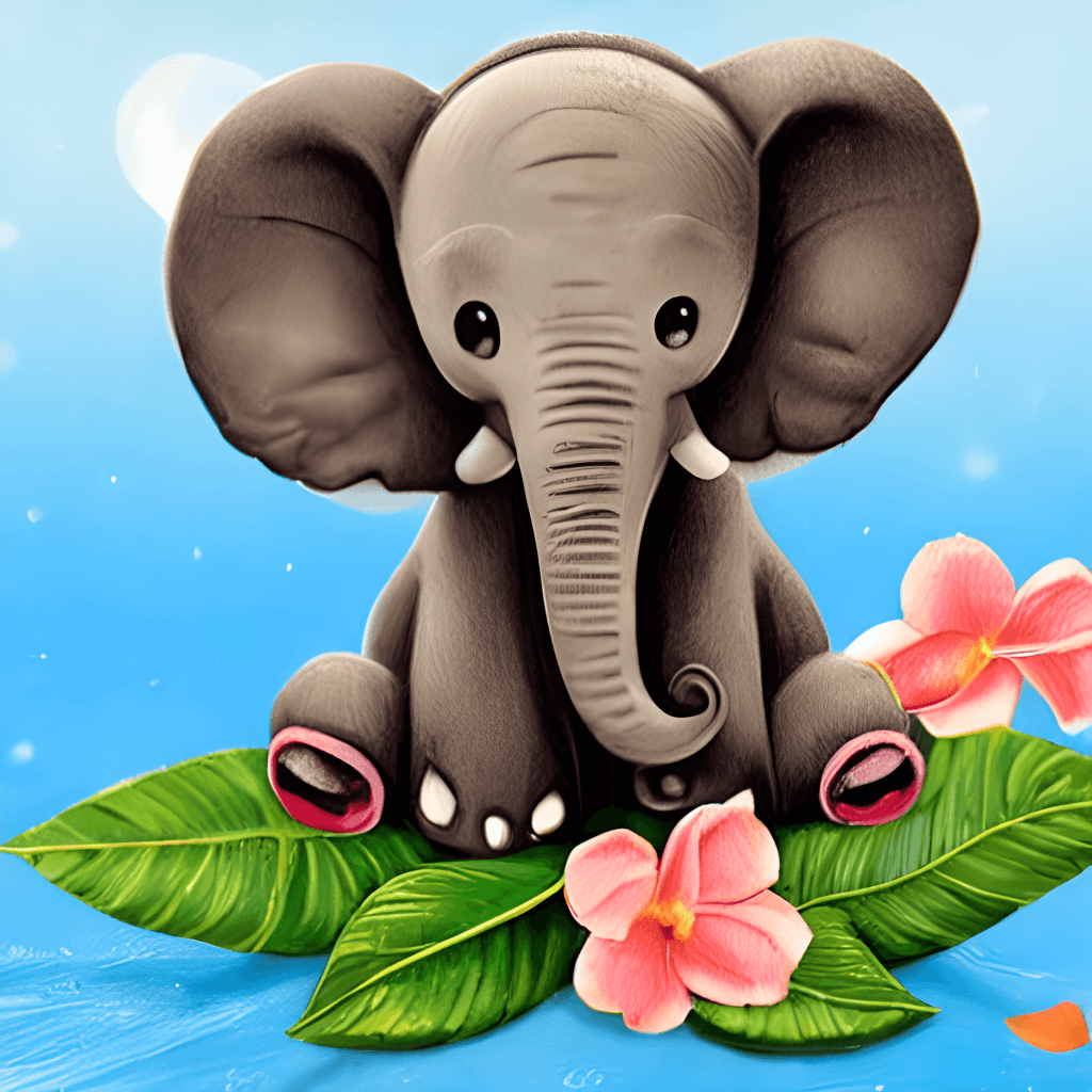 Art numérique adorable bébé éléphant · Creative Fabrica