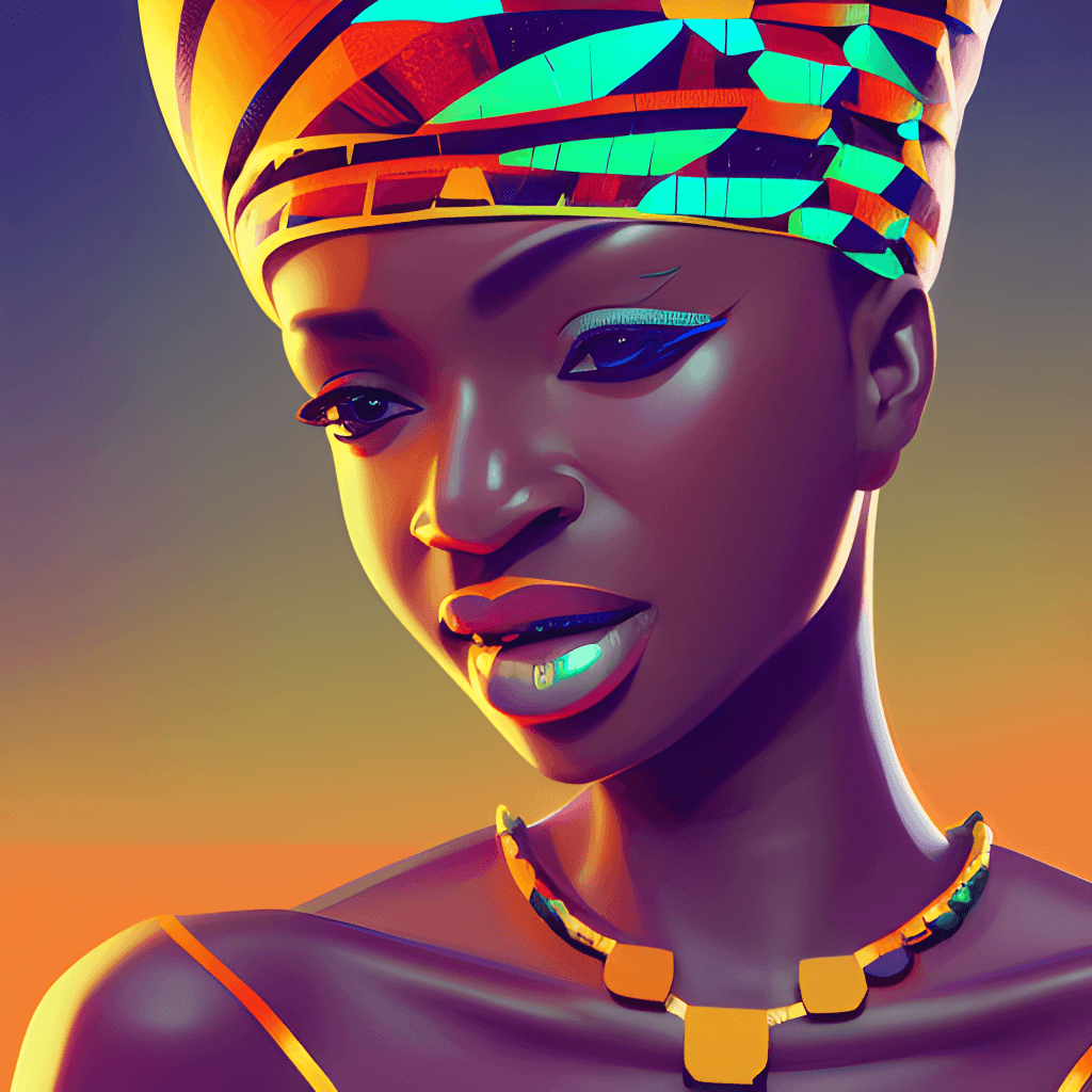 African Lady in Futuristic African Graphic · Creative Fabrica