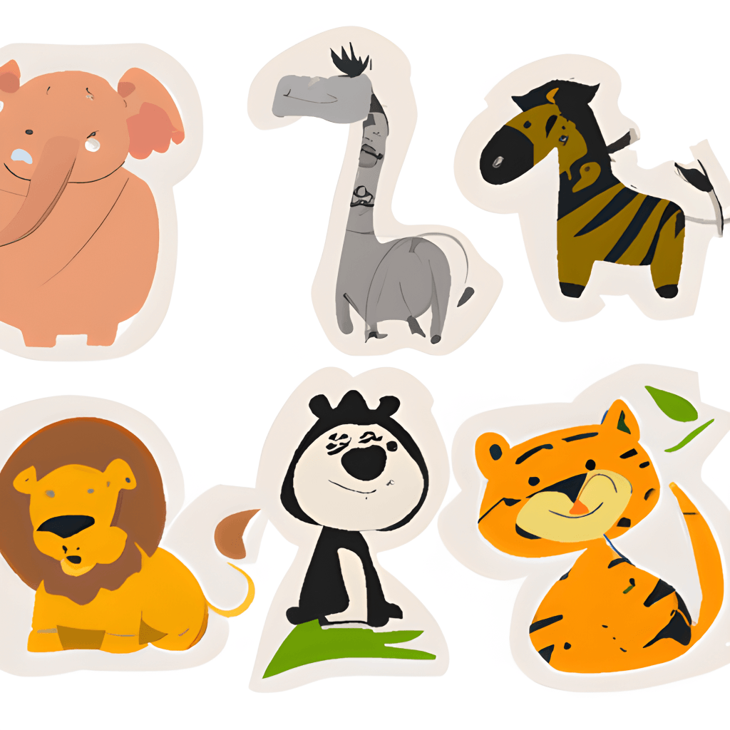 Cute Baby Zoo Animals Childrens Characters Illustrations · Creative Fabrica