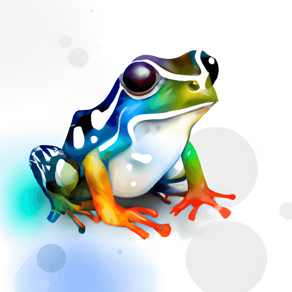 8k Beautiful Realistic Frog with Rainbow Color Stripes Vector White ·  Creative Fabrica