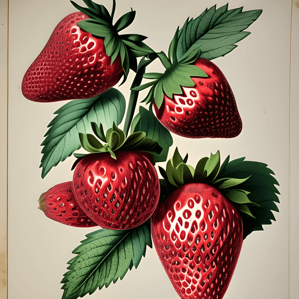 Vintage 1889 Antique Botanical Lithograph of a Blue Strawberry No Frame ...