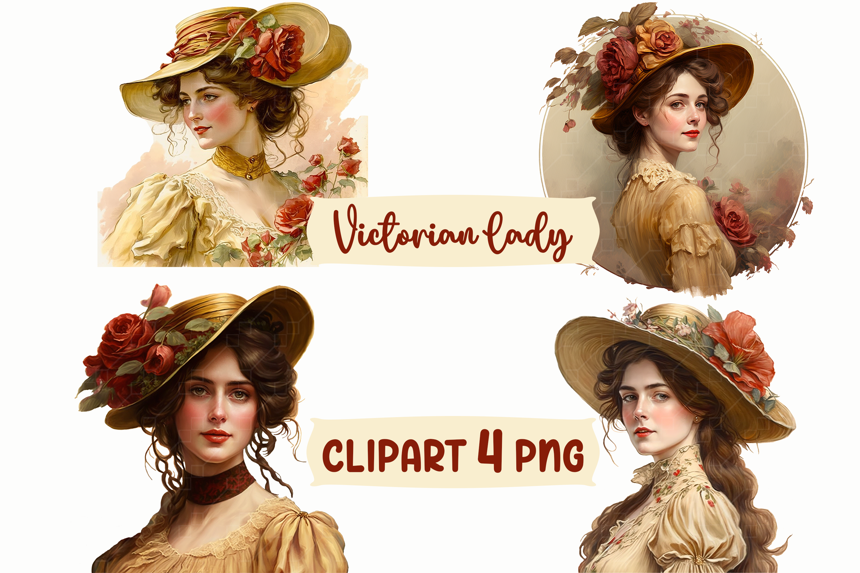 Victorian Lady Watercolor PNG Graphics Graphic by Dream Life