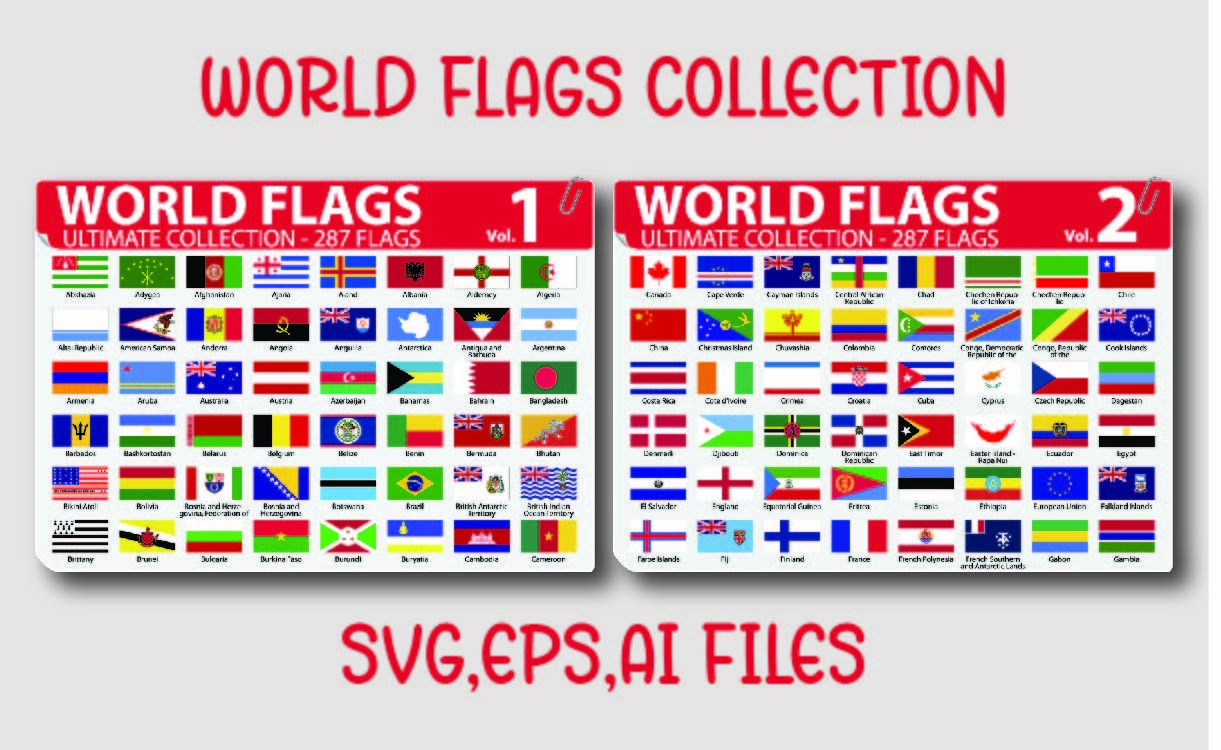 All 287 Country Flags Collection Graphic by Rahallus Ntx · Creative Fabrica