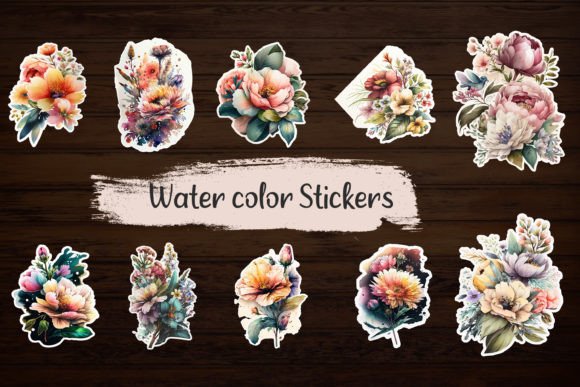 Cute Floral Book Stickers Graphic by malachipatzan · Creative Fabrica
