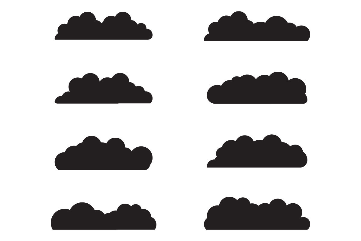 Set of Sky Clouds,weather Icon Vector Graphic by nurearth · Creative ...
