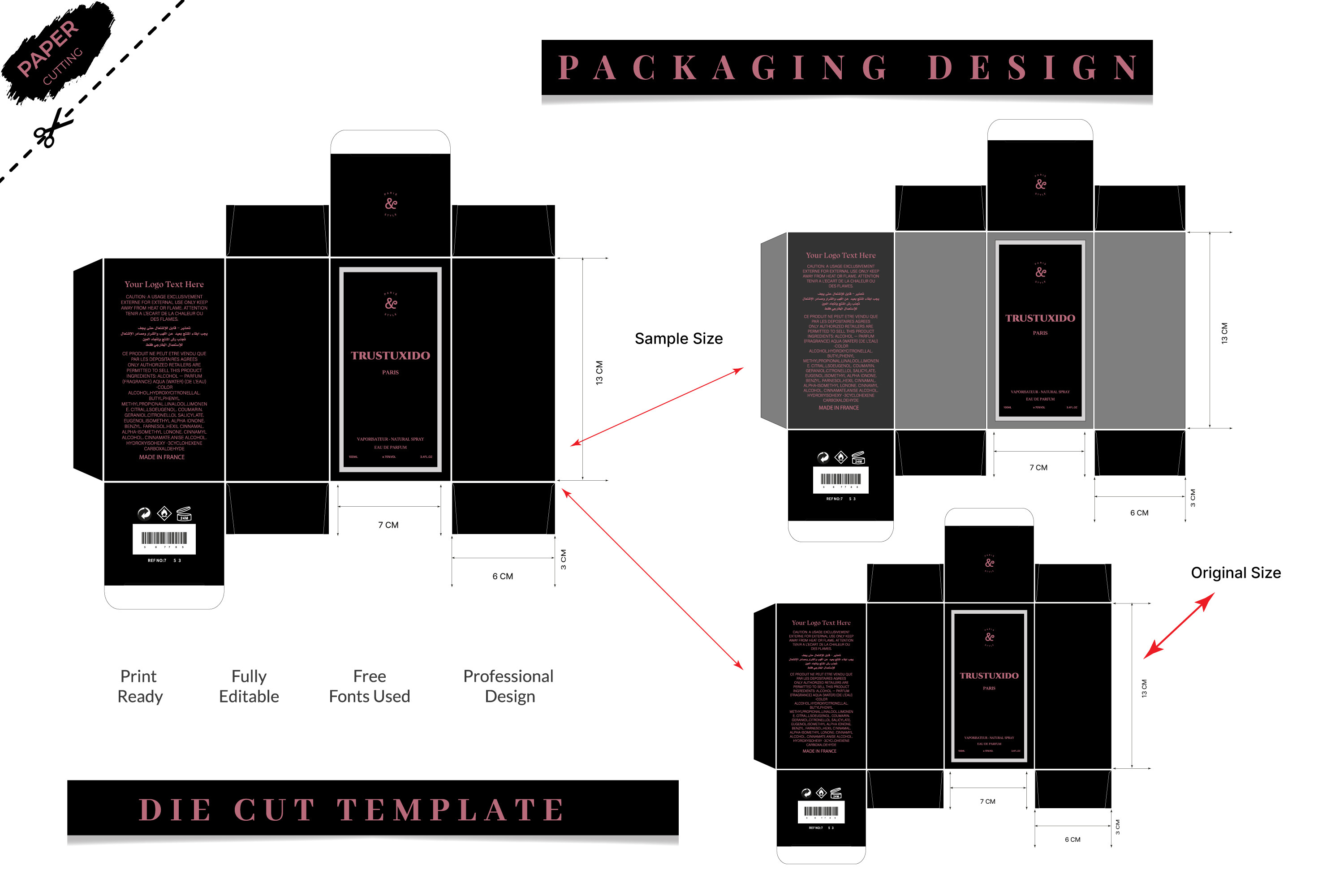 Box Packaging Die Cut Template Design Graphic by sumonuix · Creative ...
