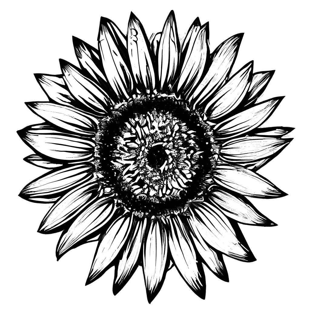 Highly Detailed Hyper Realistic Pencil Sketch of a Sunflower Yellow ...