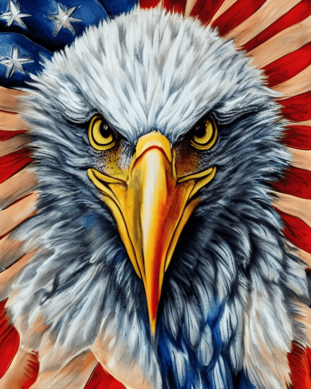 American Bald Eagle American Flag Pattern · Creative Fabrica
