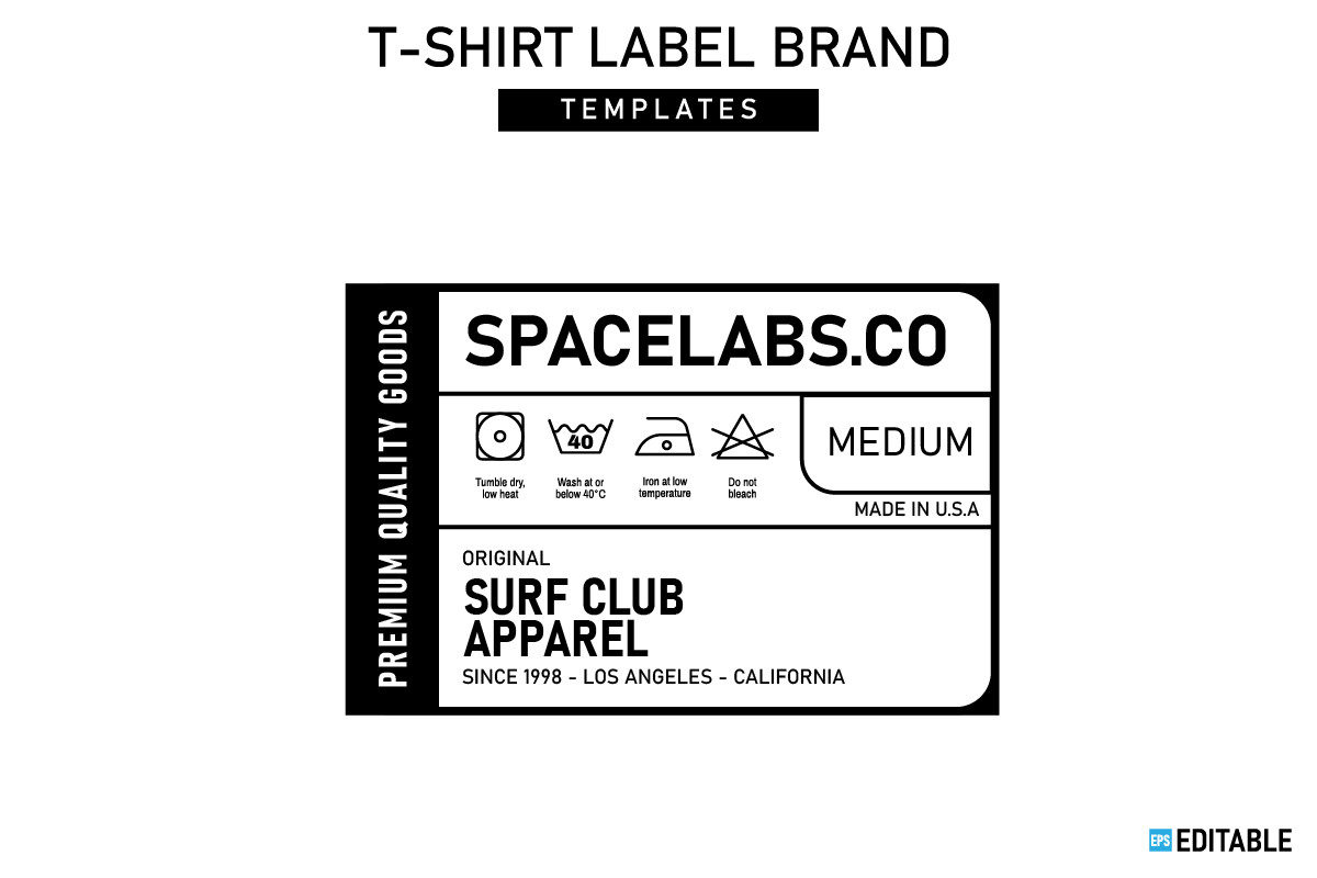 Clothing Tag Templates, Neck Tag & Label Template