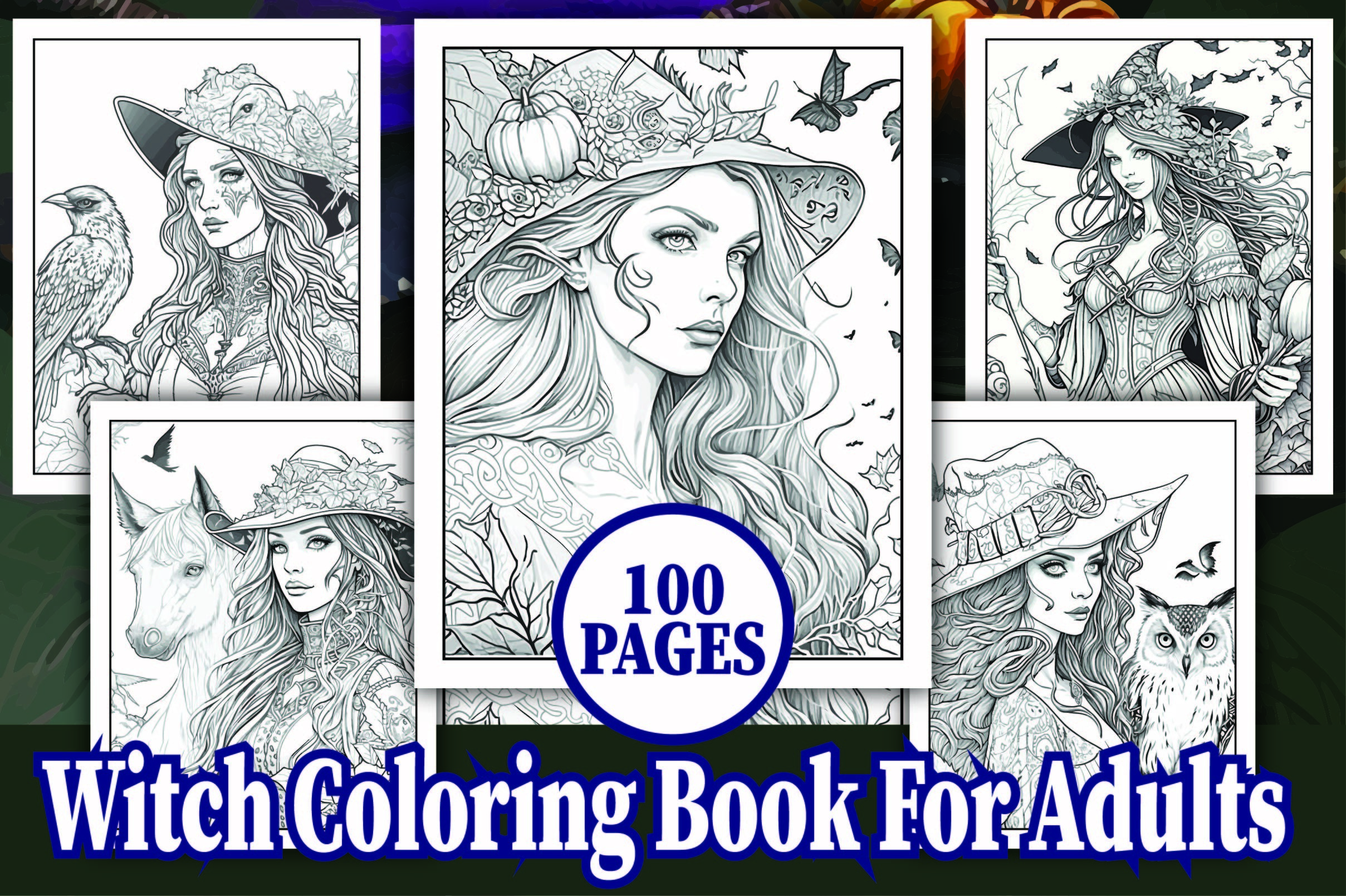 Witch Coloring Book KDP Interior Graphic by Design Creator Press ...