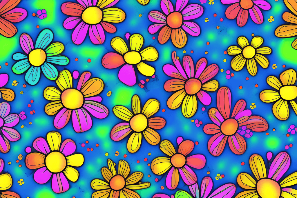 Colorful flower in Neon colors. Neon abstract background. Multicolor floral  background. Neon flower backdrop Stock Illustration