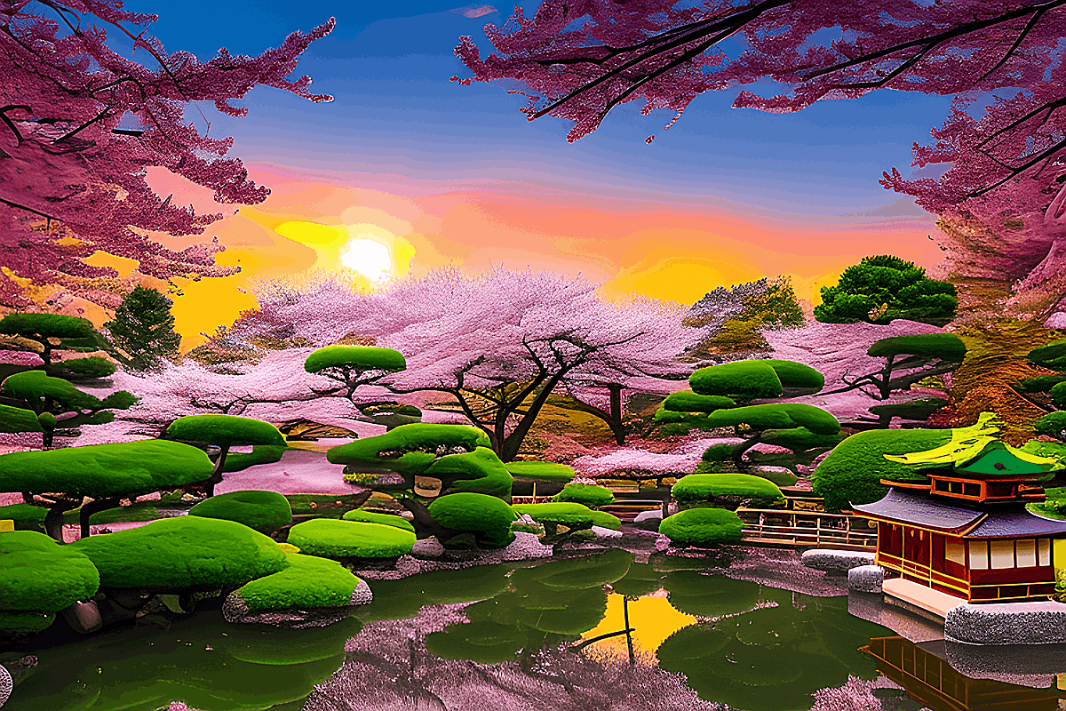 Graceful Beauty of Japanese Garden Graphic by karl5870 · Creative Fabrica