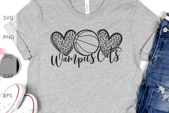 Heart Leopard Basketball Wampus Cats Graphic by studio8586 · Creative ...