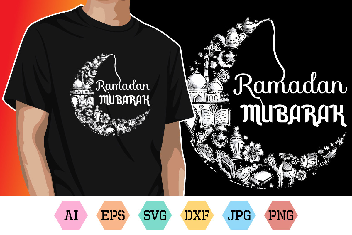 Ramadan Mubarak Typography Svg T Shirt Graphic By Creativesvgzone